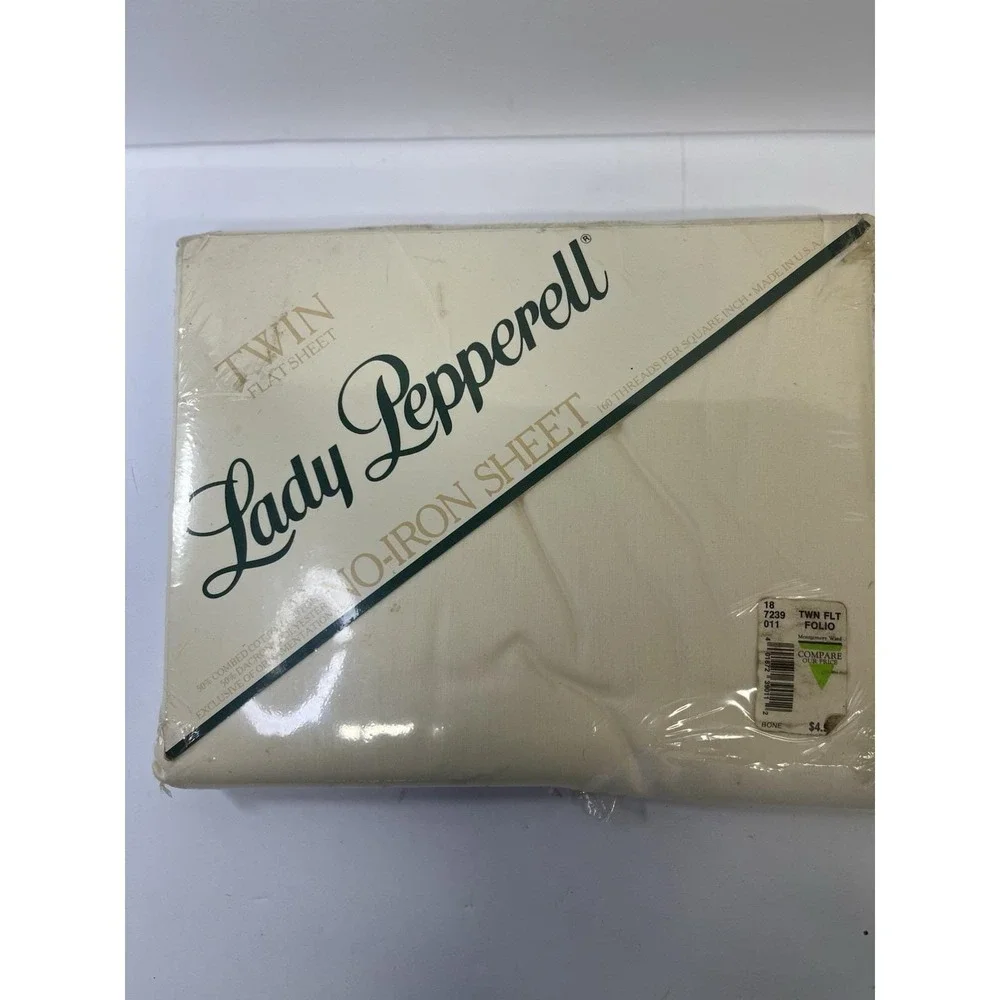 Vintage Lady Pepperell Twin Size Bed Sheet 72x99 New 100% Cotton Bone